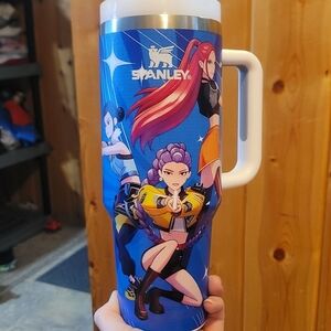 Stanley Blue Tumbler with Anime Design
